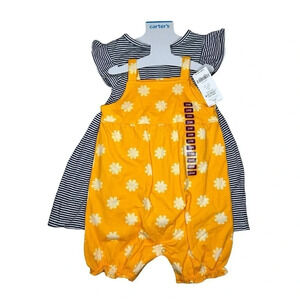 Carter’s Baby/Toddler Girls 2 Pack Dress & Romper Set Sizes 3M, 9M & 24M